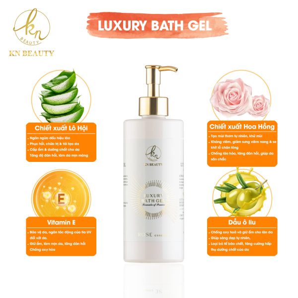 Sữa tắm KN Beauty tinh chất Hoa Hồng – Luxury Bath Gel ROSE essence 380ml tặng quà mini