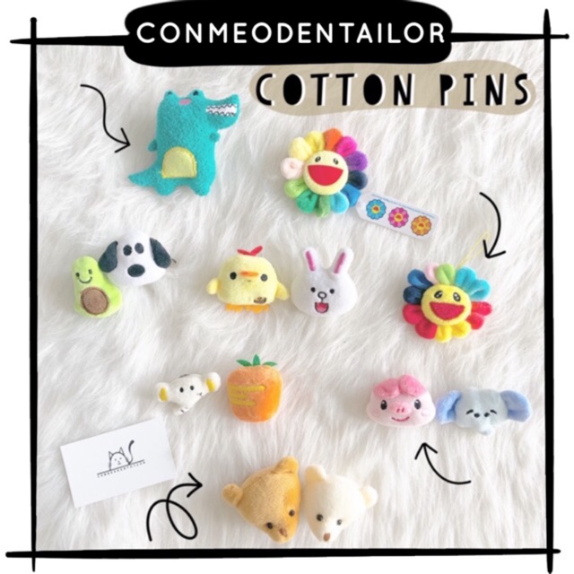 CONMEODENTAILOR  Ghim cài thú bông