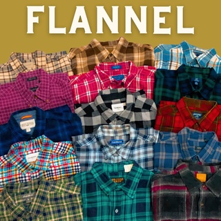 Sơ mi flannel, unisex, secondhand, 2hand