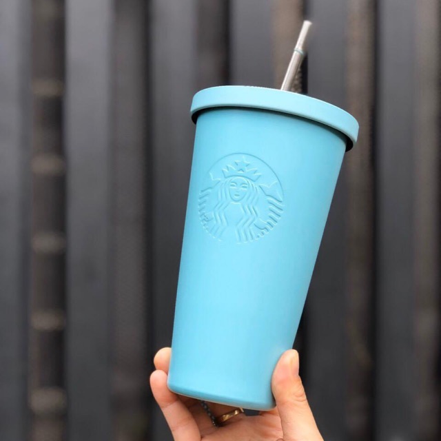 Ly STARBUCKS mẫu Coldcup Matte limited, logo khắc cực chất, tông màu pastel sành điệu