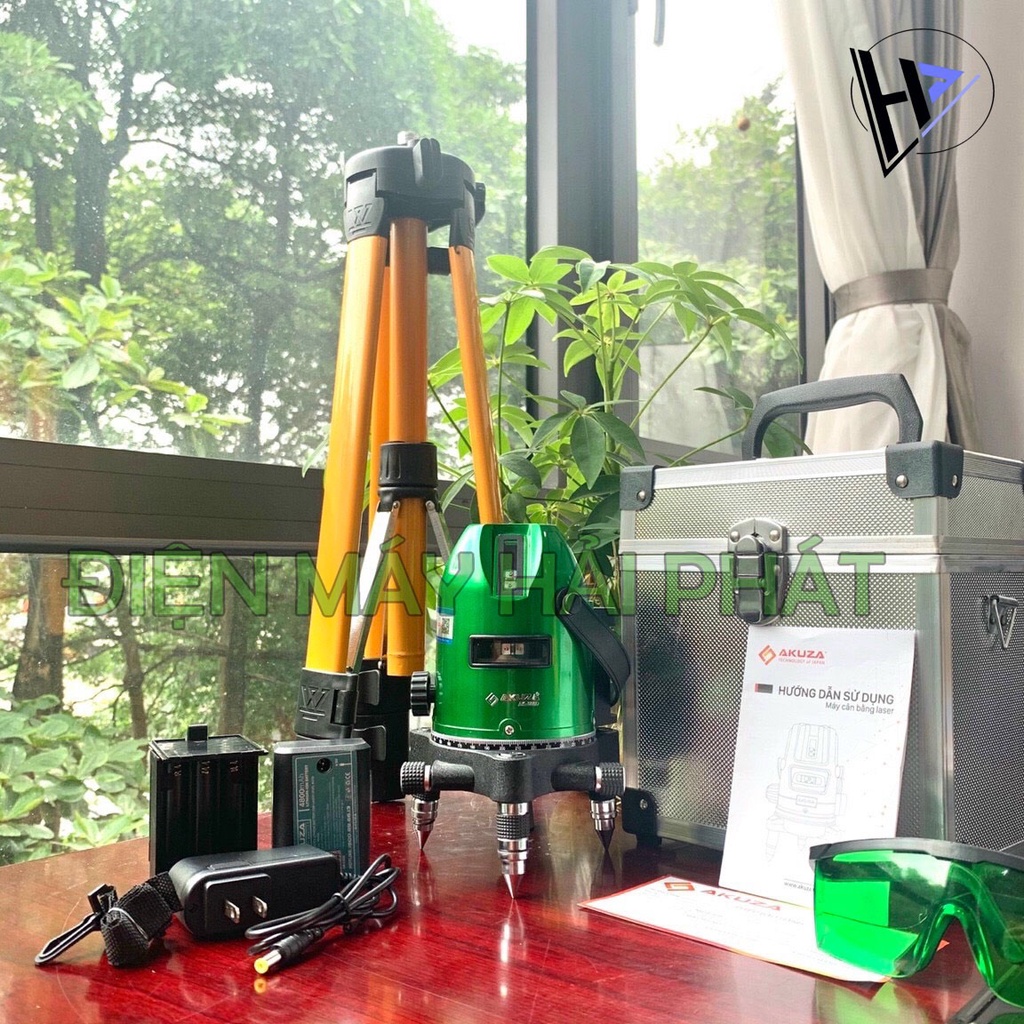 Máy Cân Bằng Laze xanh 5 tia siêu sáng AKUZA AK - 686D chính hãng - Máy Cân Mực  bắn cốt AKUZA AK 68