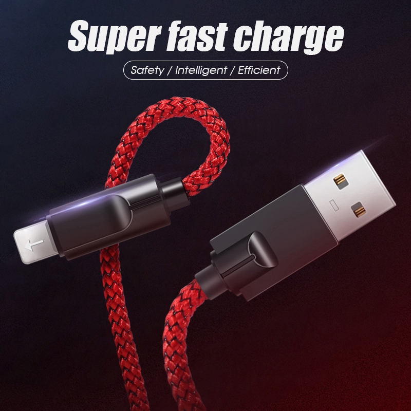 Cáp sạc pin nhanh dây nylon dài 1m cổng kết nối Micro USB Type-C Lightning cho các loại điện thoại