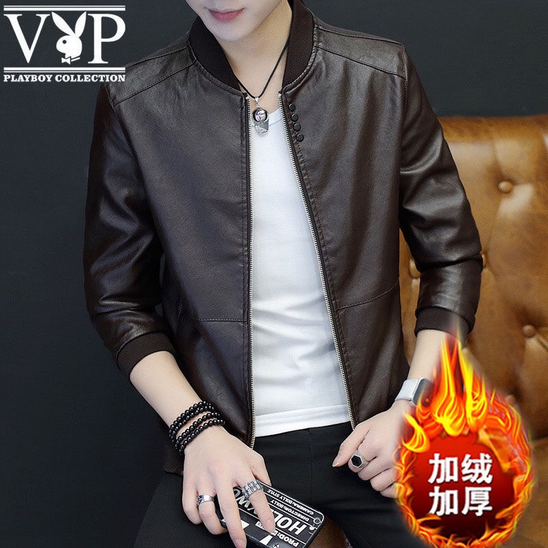 Áo Khoác Nam# Áo Khoác Da Dáng Ôm Trẻ Trung Cá Tính Kiểu Hàn Quốc# Áo Khoác Da PU Thiết Kế Trẻ Trung Cá Tính Cho Nam