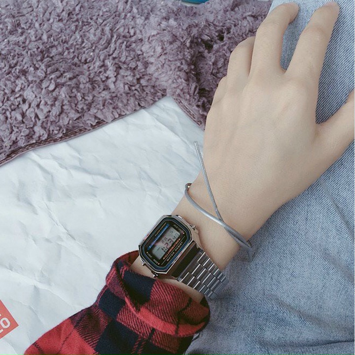 Đồng hồ nam A159 OneTime bạc vỏ thép không gỉ, kiểu dáng thon gọn dễ phối đồ, casio nam | BigBuy360 - bigbuy360.vn