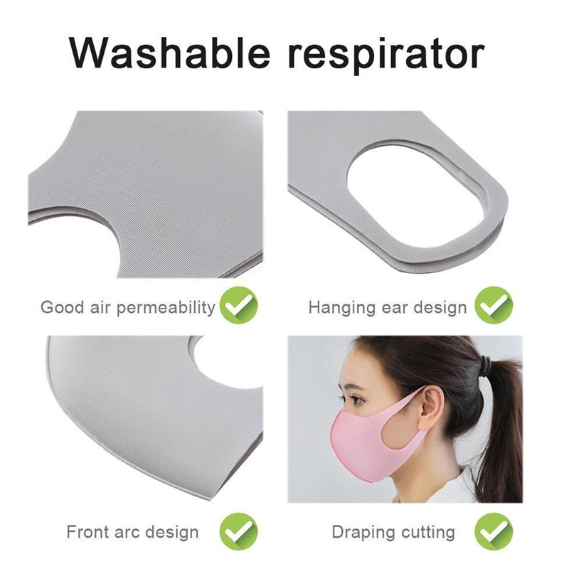 We Flower Khẩu trang đen bằng mút chống bụi tái sử dụng được tiện lợi