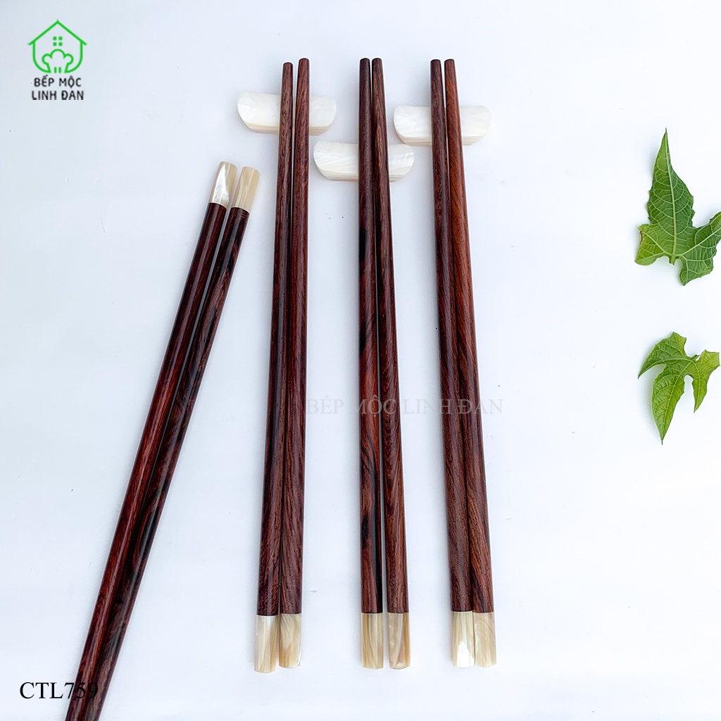 Đũa Gỗ Cẩm Lai Cẩn Ốc Biển New Zealand HAHANCO  Vân Đẹp Siêu Sạch