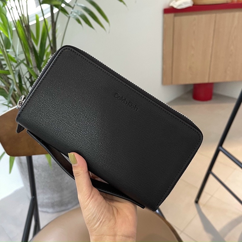 TNS-Clutch nam 2 ngăn siêu  C•K clutch for men -đen classic sang trọng-box quà tặng