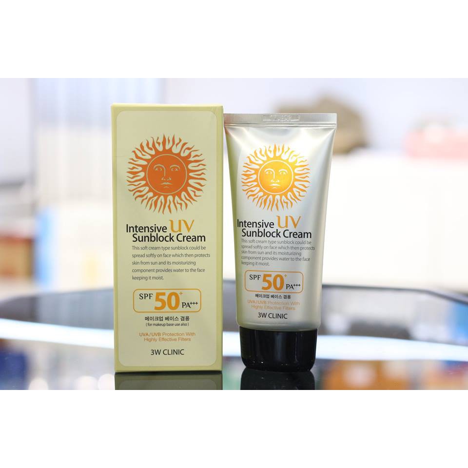 Kem Chống Nắng 3W CLINIC Intensive UV Sunblock Cream SPF 50 PA+++ [Coco Shop]