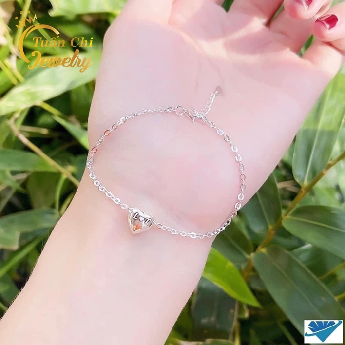 ♥️HÀNG SẴN♥️ Lắc Tay Nữ, Vòng Tay Bạc, Mặt Hình Trái Tim Khắc Tên Ý Nghĩa