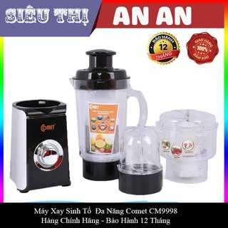 Máy xay sinh tố COMET CM9998 xay ép đa năng 3 cối kháng vỡ công suất 220w bảo hành 12 tháng
