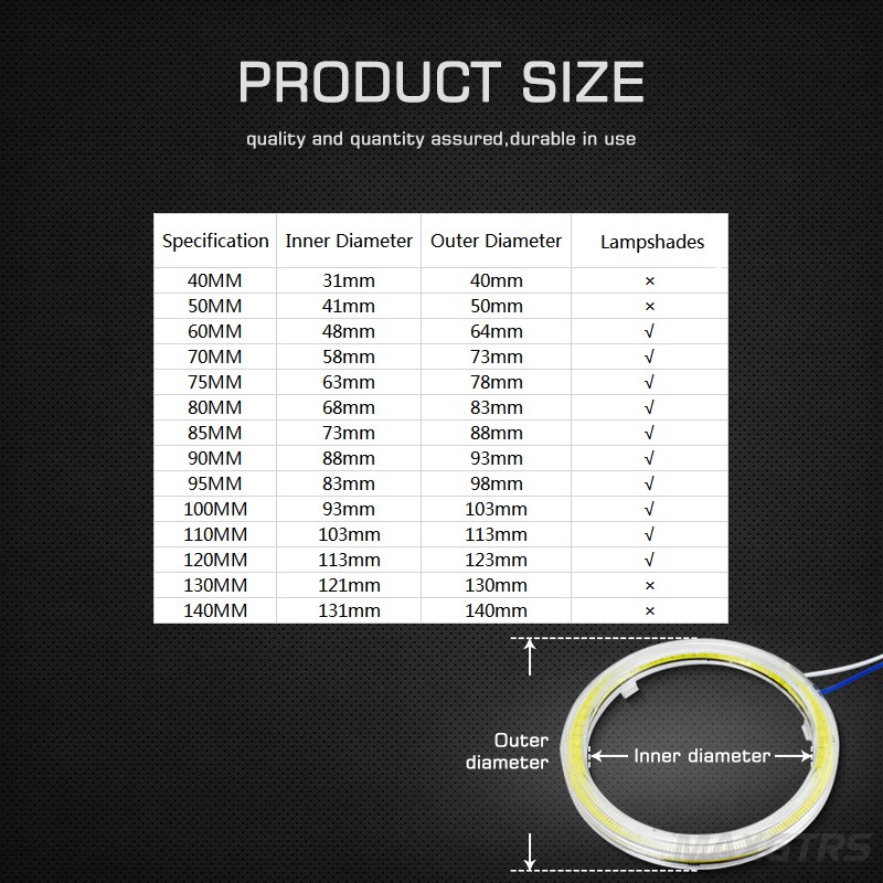 Bộ 2 Đèn Pha LED COB Dạng Vòng Halo Tự Động Phá Sương Mù Cho Xe Hơi / Xe Máy MAXGTRS