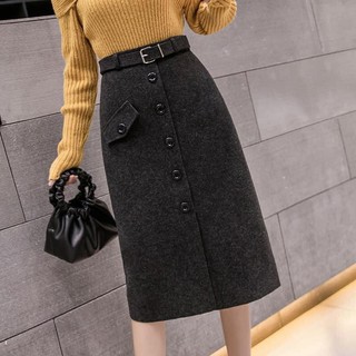[Hàng oder 10-12 ngày] Chân váy dạ công sở (có sẵn màu đen sz L)