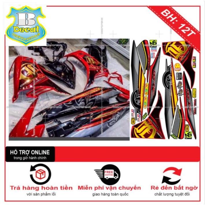 ( Quí khách vui lòng mang ra tiệm cho thợ dán ) Tem EX 2011 LC TỔ ONG ĐỎ ĐEN [Bi Decal]