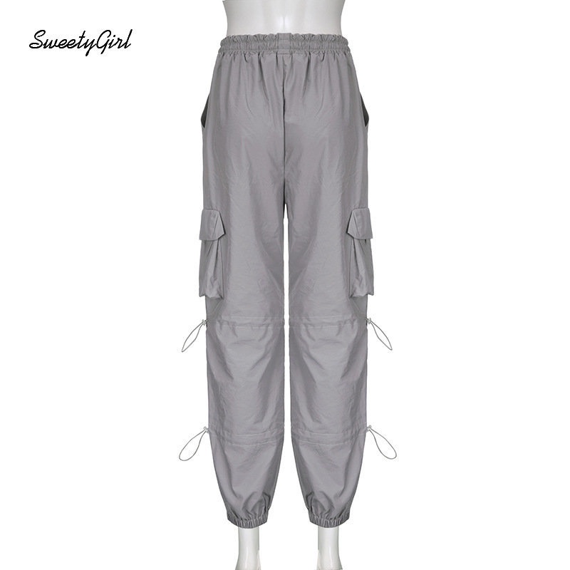 Quần Dài Thể Thao Dáng Rộng Phối Túi In Hình Ngôi Sao Màu Tương Phản Thời Trang 2022 Cho Nữ