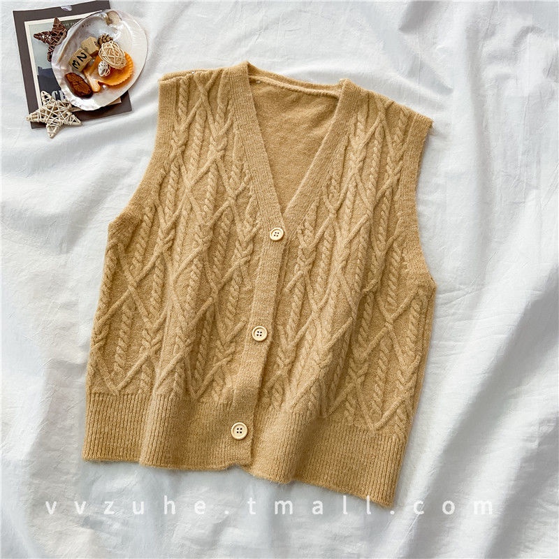 Áo Len Không Tay Thiết Kế Mới Thời Trang Mùa Thu Theo Phong Cách Retro Cho Nữ