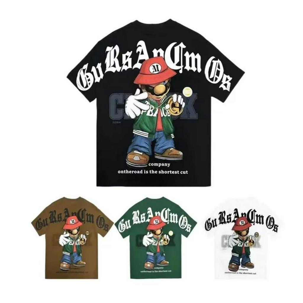 Áo Thun Tay Ngắn Cổ Tròn In Hoạt Hình Super Mario 4 Màu Lựa Chọn Thời Trang Mùa Hè Cho Nam M-5XL