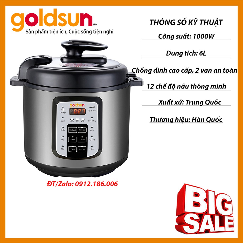 NỒI ÁP SUẤT ĐIỆN ĐA NĂNG GOLDSUN CD4701 CHÍNH HÃNG