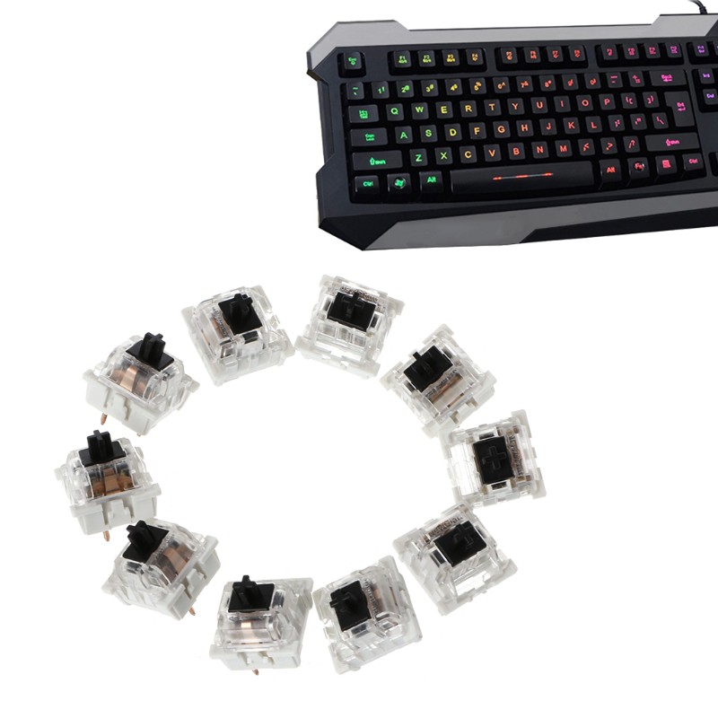 10Pcs 3 Pin Mechanical Keyboard Switch Black Replacement For Gateron Cherry MX | WebRaoVat - webraovat.net.vn