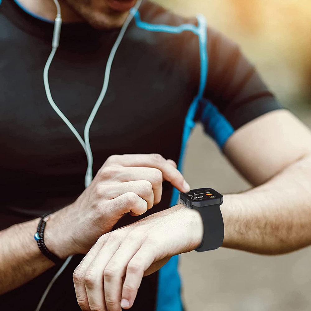 Ốp Bảo Vệ Màn Hình Đồng Hồ Thông Minh Apple Watch Series 7 6 SE 5 Kèm Kính Cường Lực Chống Thấm Nước 45Mm 41mm