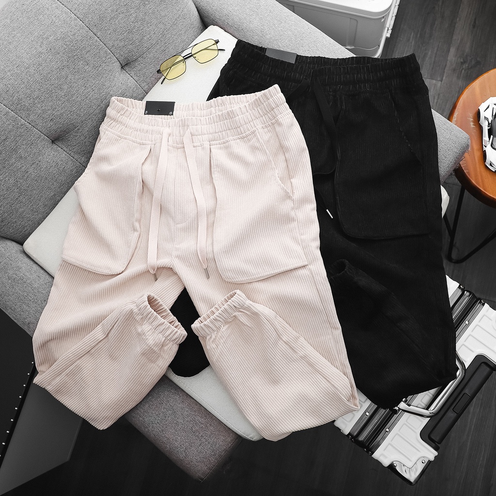 Quần Jogger Nam IBC Corduroy Big Pock , Chất Nhung Tăm Dày Dặn , JG001874,SOMEHOW