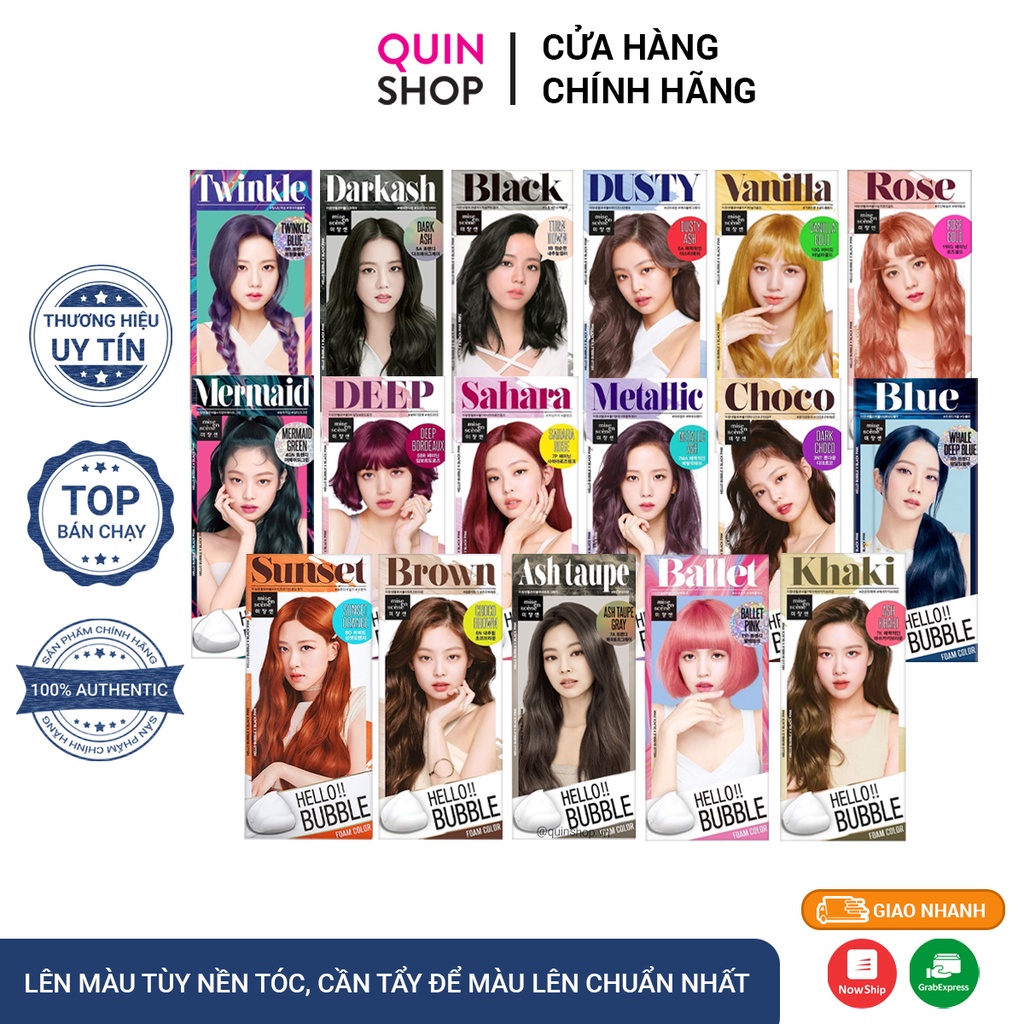 Thuốc Nhuộm Tóc BlackPink | Thuốc Nhuộm Tóc Tại Nhà Dạng Bọt Mise En Hello Bubble Hàn Quốc