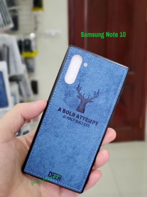 Ốp lưng Samsung Note 10 chống sốc vải hươu thời trang cao cấp