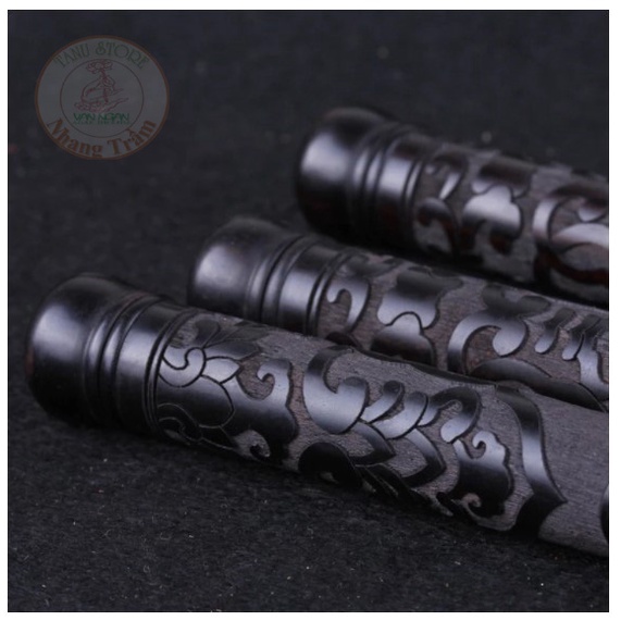 Bộ Ba Món Bằng Gỗ Mùn gồm Hộp lớn+Đế cắm nhang + Ống khắc CNC cao cấp - Đường nét tinh sảo, tiện lợi sử dụng- Tanu Store