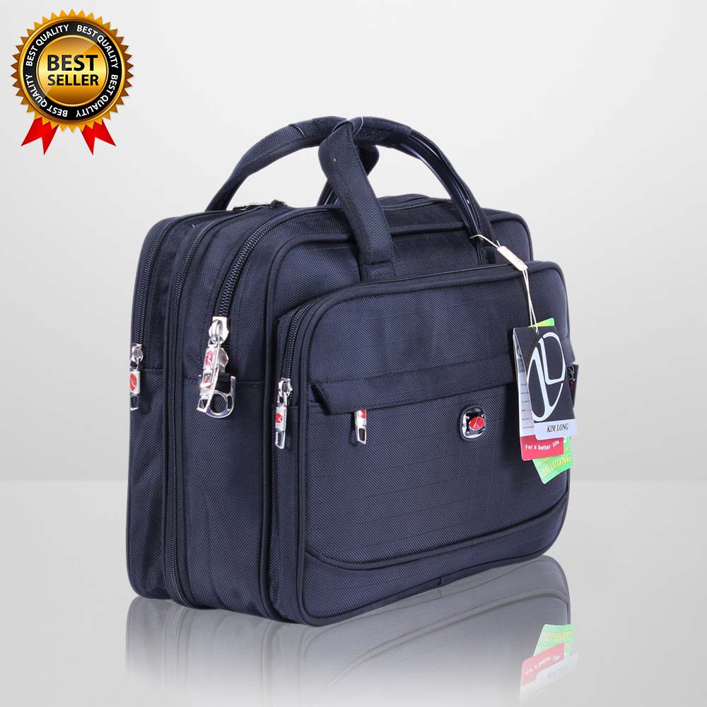 Cặp laptop nam nữ, có thể mở rộng thêm 5cm, nhiều ngăn, cặp văn phòng Kim Long KL18 đen | BigBuy360 - bigbuy360.vn