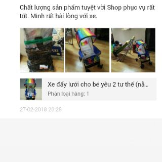 Xe đẩy lưới cho bé yêu 2 tư thế (nằm và ngồi)