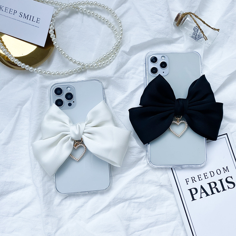 Ốp lưng trong suốt hình nơ cho IPhone 12mini 11/12 Pro Max/8 Plus/12 Mini/7/8/X/XsMax | BigBuy360 - bigbuy360.vn