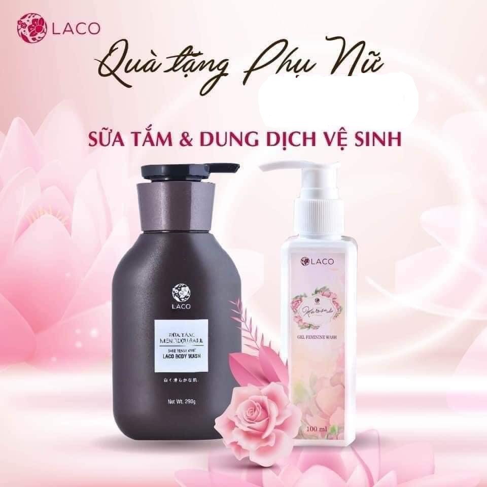 Bộ sản phẩm Chăm Sóc Da Dưỡng Thể Sữa Tắm Sake & Dung Dịch Vệ Sinh Marosa + Tặng Bông tắm xinh xắn