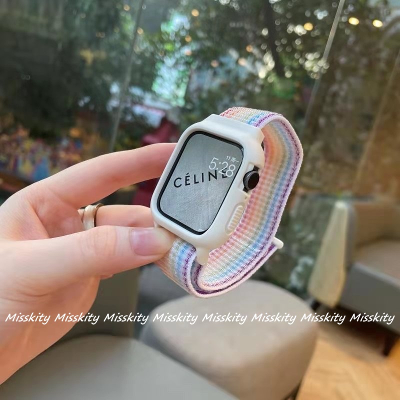 Ốp Dây Đeo Nylon Thể Thao Dành Cho Đồng Hồ Thông Minh Apple Watch 45mm 41mm 44mm 40mm IWatch Band 42mm 38mm Series 7 4 3 5 SE 6