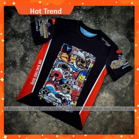 Áo thun T-Shirt Racing đua xe máy cao cấp VN Racing Boy - Áo thun Chibi 3D đua xe RCB cao cấp