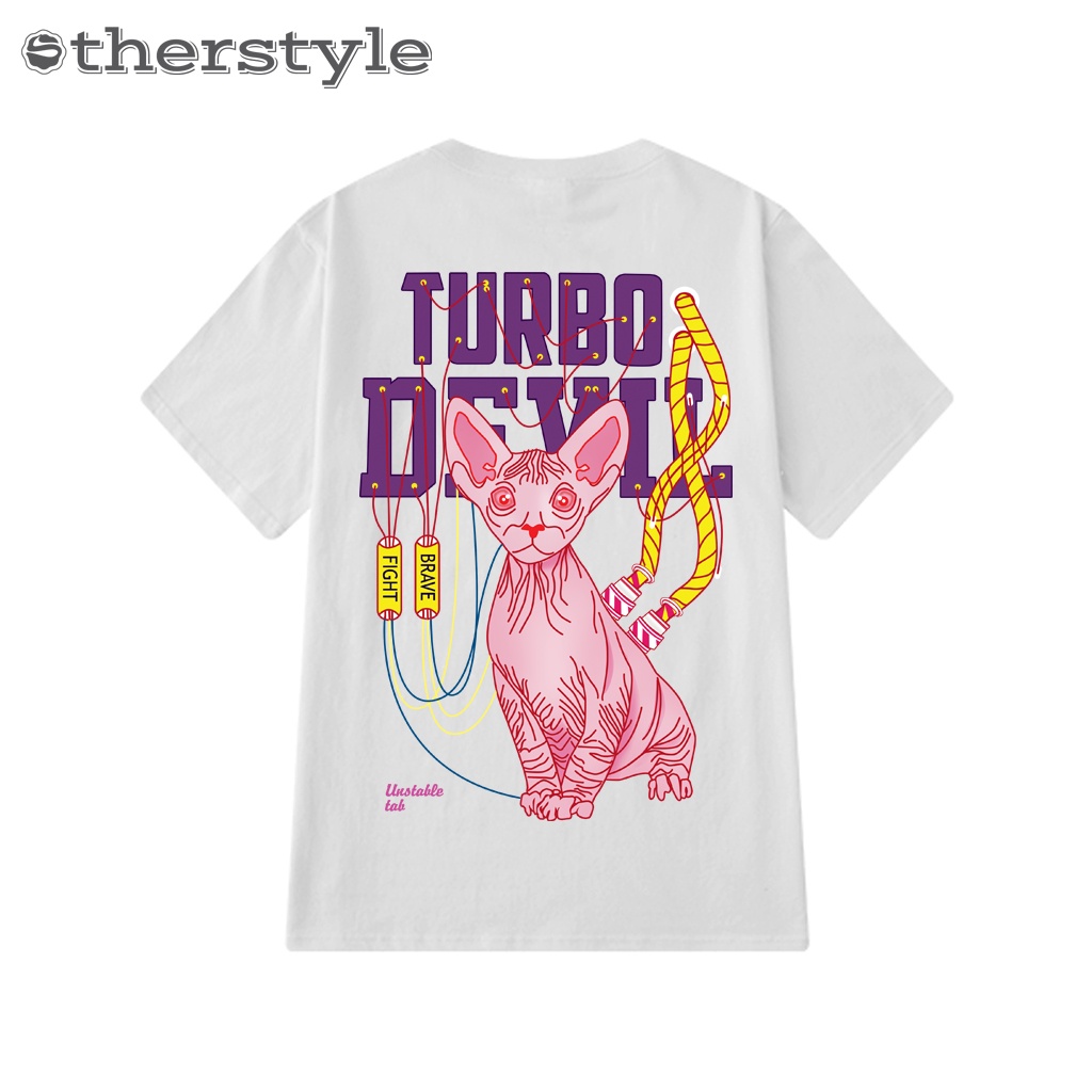 Áo thun unisex tay lỡ form rộng mèo sphynx, áo phông phom rộng cổ tròn chất cotton mềm mịn giá rẻ thương hiệu Otherstyle