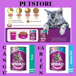 Thức ăn cho mèo Whiskas dạng lon 400g ( ngừ , biển )