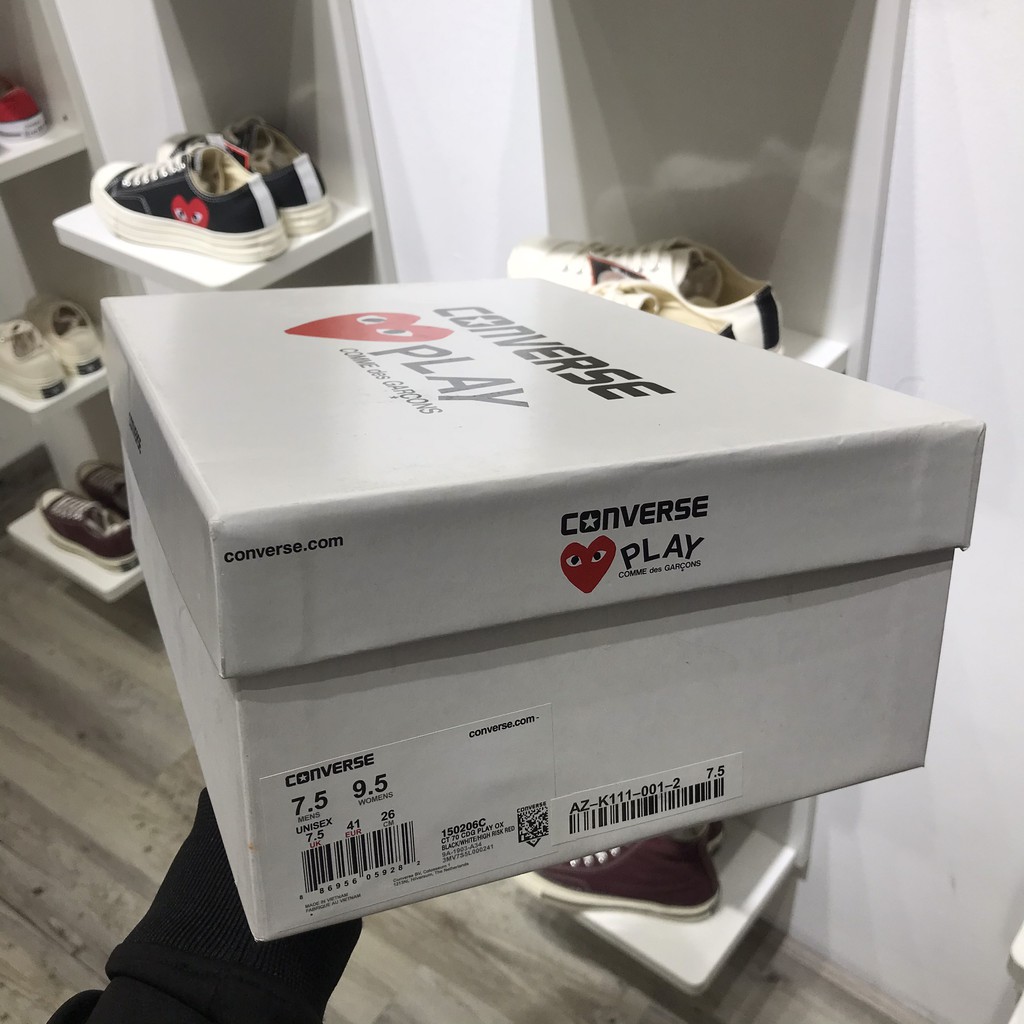 [CHÍNH HÃNG]Giày sneaker Converse CDG Đen - Trắng 🔥Bảo hành chính hãng 1 tháng 🔥[FREESHIP]