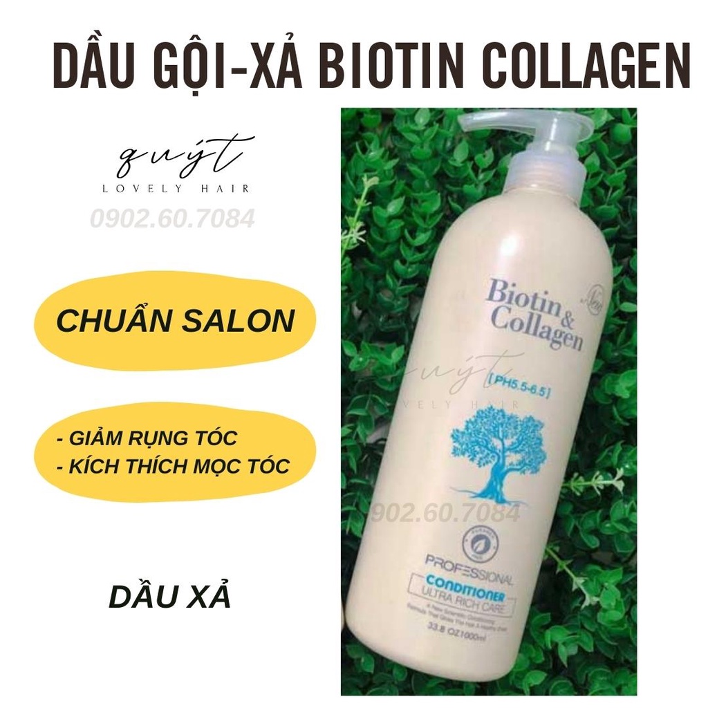 DẦU GỘI XẢ BIOTIN COLLAGEN (TRẮNG) PHỤC HỒI CHỐNG RỤNG TÓC KÍCH THÍCH MỌC TÓC 1000ML