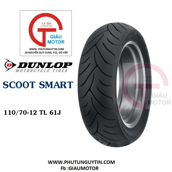 Lốp Dunlop 110.70-12 SCOOTSMART TL 61J_ size 110-70-12 SC SMART TL 61J _ xe Yamaha Grander... giá rẻ,