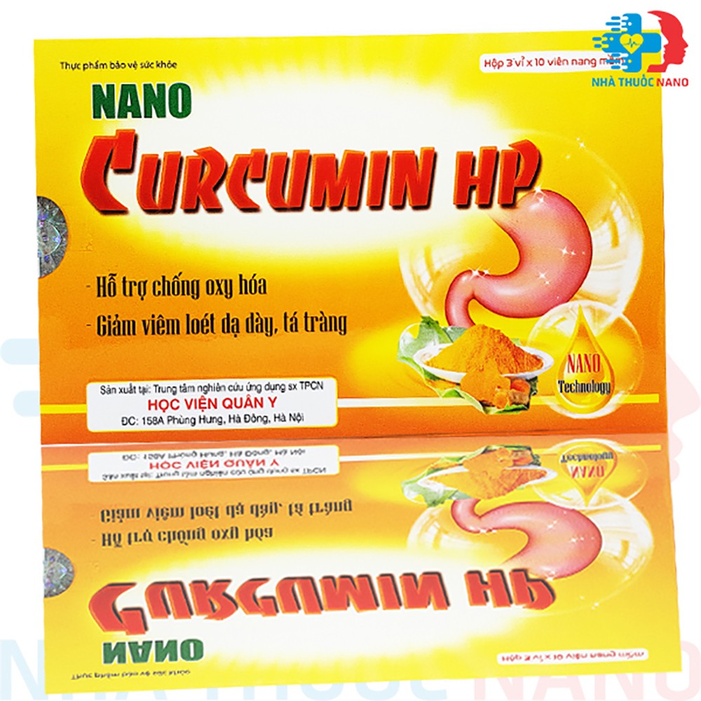 Nano Curcumin HP Học Viên Quân Y - Hỗ Trợ Bệnh Đau Dạ Dày