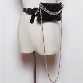 Belt bag ( ẢNH THẬT ) Thắt lưng kèm túi kèm chain