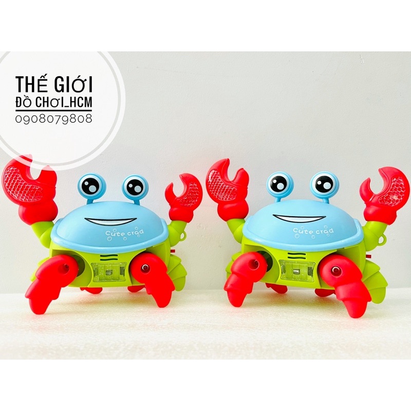 [MẪU MỚI] Đồ chơi cua chạy pin cho bé dắt đi dạo, có đèn nhạc.