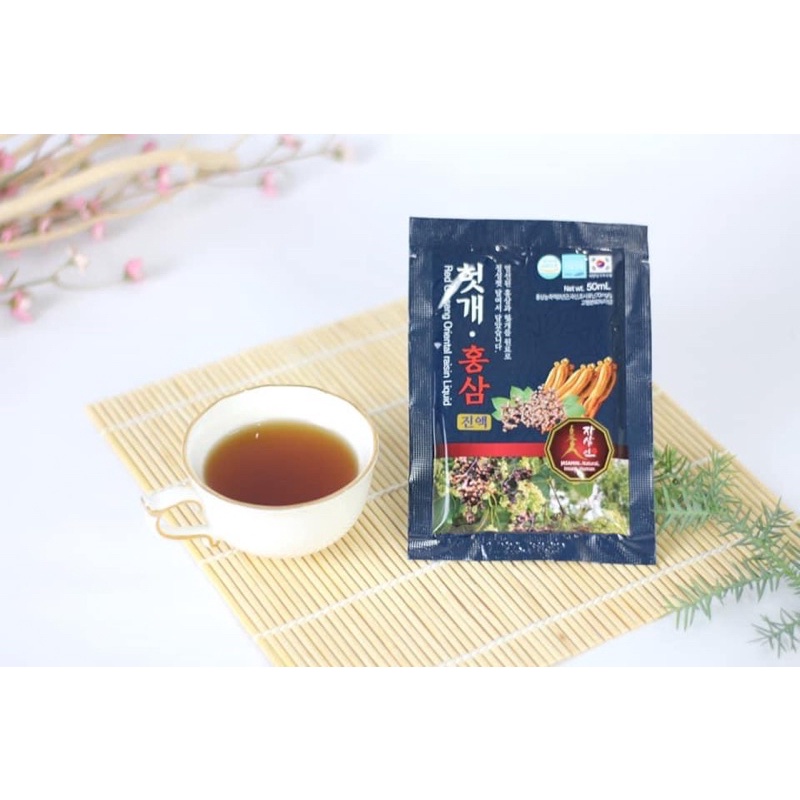 Nước Hồng Sâm Mát Gan Haxu Chính Hãng Hàn Quốc Hộp 50ml X 30 Gói