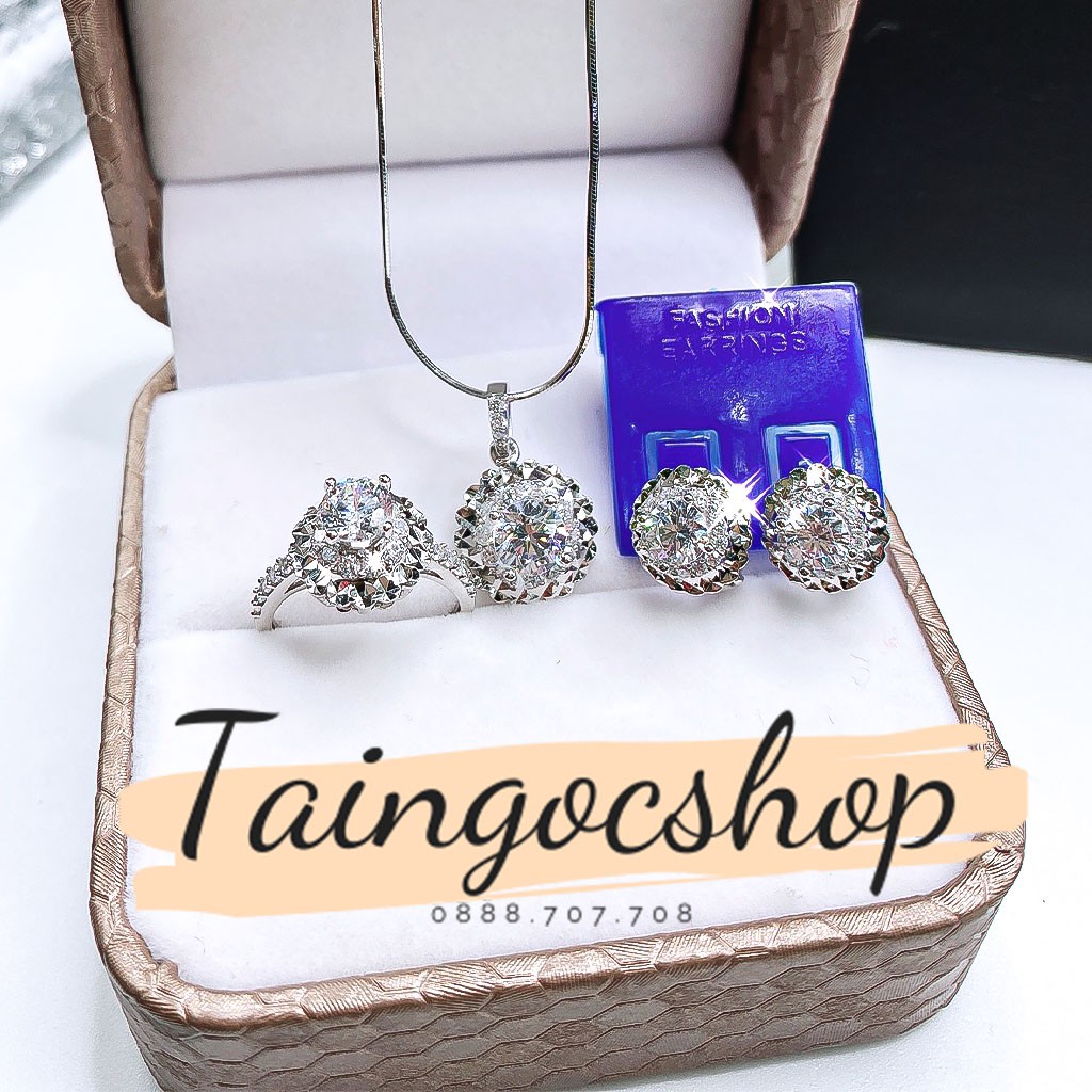 ẢNH THẬT TRANG SỨC BẠC ⚡CAO CẤP⚡ SÉT DÂY MẶT BÔNG BẠC Ý XI BẠCH KIM CAO CẤP