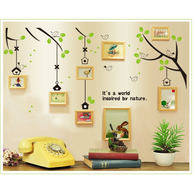 decal trang trí nhánh cây xanh