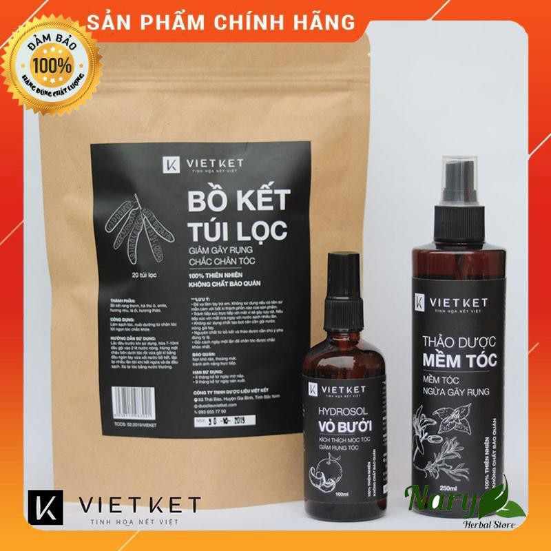 Túi Lọc Dầu Gội Bồ Kết Vietket🍀 FREESHIP ️🍀 Dầu Gội Giảm Rụng Tóc -  20 Gói