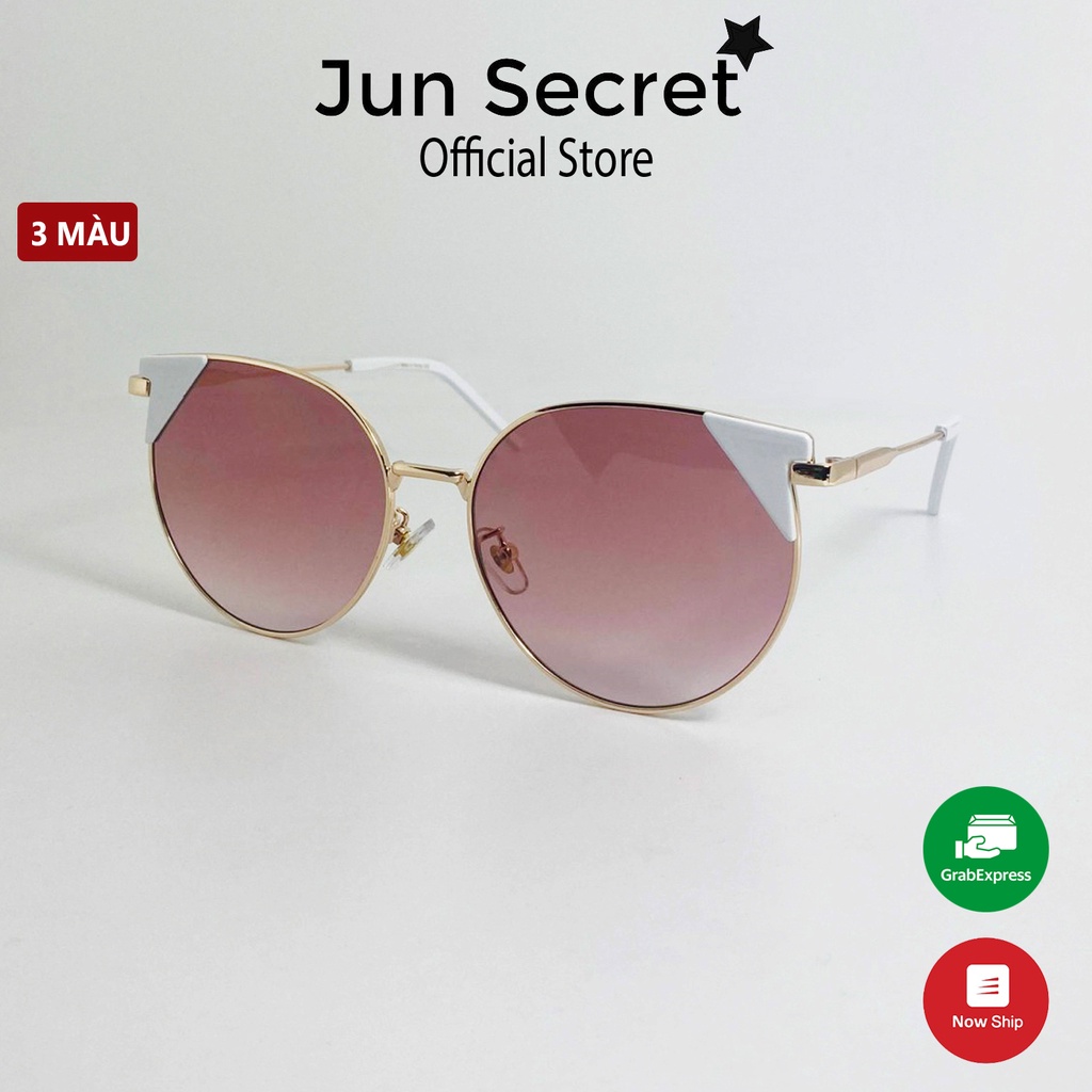 Kính mát nữ thời trang cao cấp Jun Secret kiểu kính sang chảnh phù hợp với giới trẻ, tròng kính chống tia UV JS60A229
