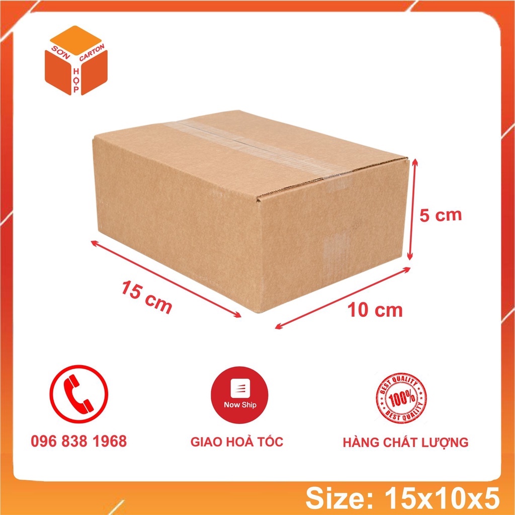 Thùng Carton,Hộp Carton Đóng Hàng - Siêu Cứng Size 15x10x5