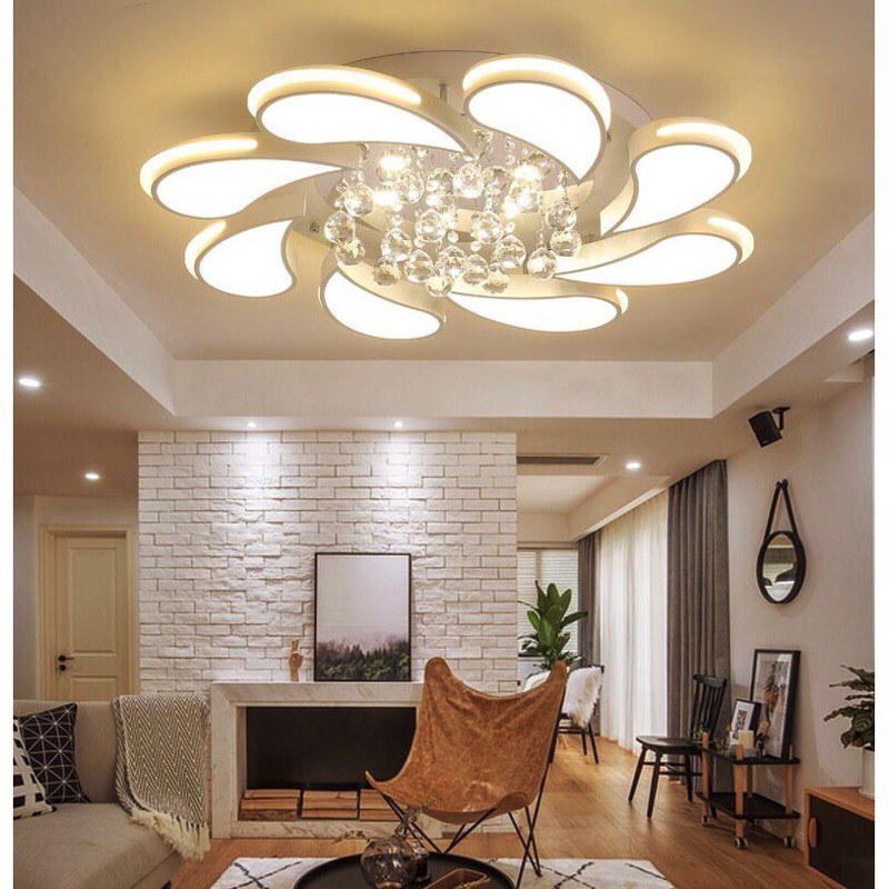 Đèn Mâm ốp Trần Hiện Đại Led 3 Chế Độ Sáng Có Điều Khển