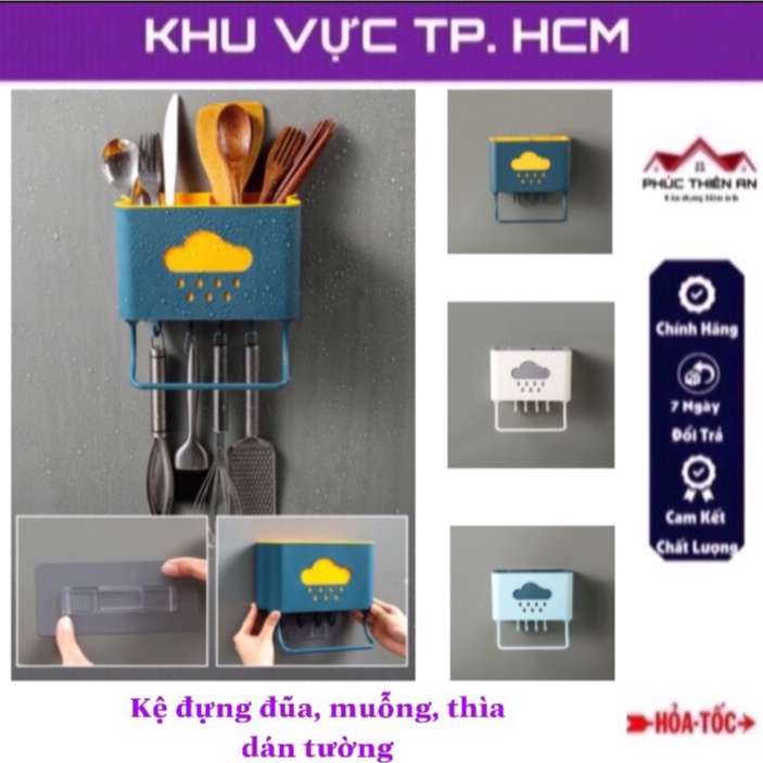 Kệ dán tường đựng muỗng đũa đa năng
