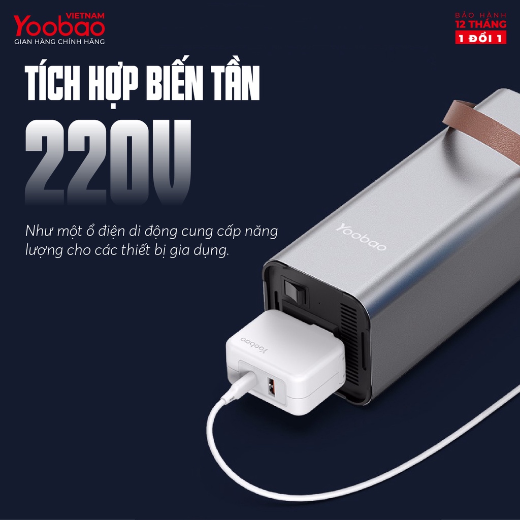 Trạm sạc 46200mAh Yoobao EN1 Sạc nhanh PD3.0 &amp; QC3.0 220V - 3 cổng ra USB 1 cổng TypeC 1 cổng AC - Hàng chính hãng